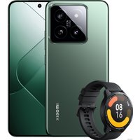 Телефон Xiaomi 14 12GB/512GB международная версия (нефритово-зеленый) и умные часы Xiaomi Watch S1 Active (черный) по акции