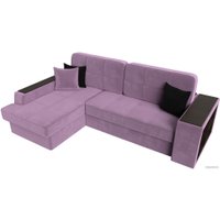 Угловой диван Лига диванов Брюссель левый 110657L (микровельвет сиреневый)
