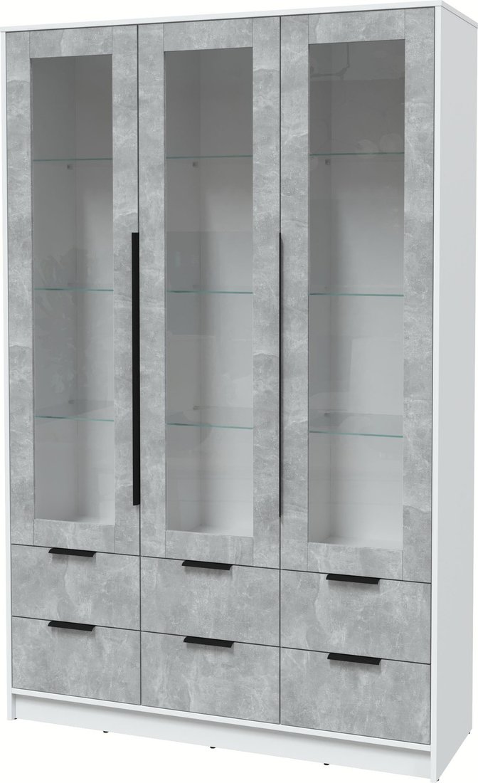 

Шкаф-витрина Интерлиния Концепт КТ-ШВ3 (бетон/белый платинум)