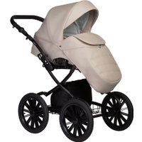 Универсальная коляска Indigo Mio ECO Plus 14" (2 в 1, 02/светло-бежевая кожа)