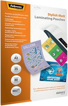 

Пленка для ламинирования Fellowes Stylish Matt Laminating Pouches А3, 80 мкм, 25 л