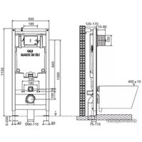 Инсталляция для унитаза OLI OLI80 с клавишей смыва Slim 883423 (хром)