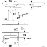 Умывальник Grohe 39420000 64.6x46.8