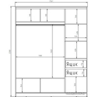 Шкаф-купе Рэйгрупп 176450 SSX Elgon РГ-09.04 (сосна натуральная/хром)