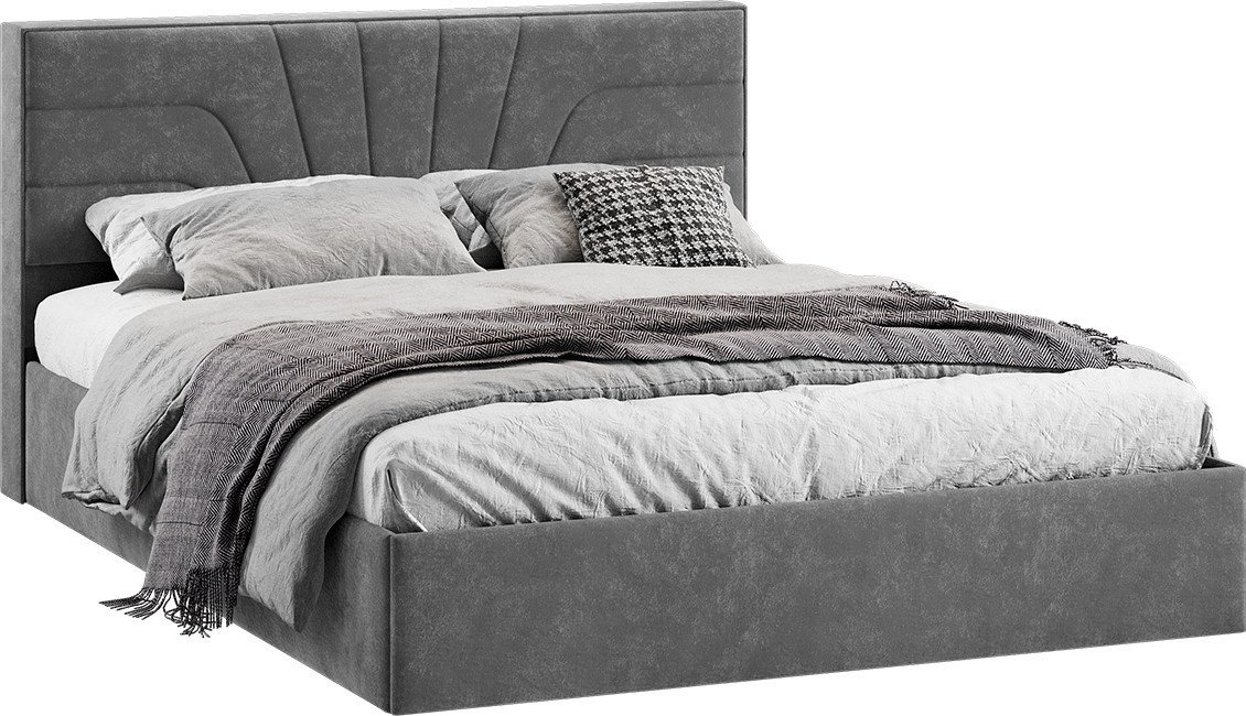 Кровать Трия Пандора с ПМ 160x200 Тип 1 (велюр Brut Grey 16)