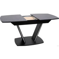 Кухонный стол Аврора Дрезден 130-161.5x80 (камень черный/черный)