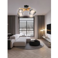 Люстра средней высоты Aitin Pro НПБ 02-4x60-101 N5292/4 (черный/дерево) в Бресте