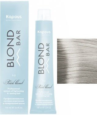 

Крем-краска для волос Kapous Professional Blond Bar с экстрактом жемчуга BB 011 дымчатый сандрэ