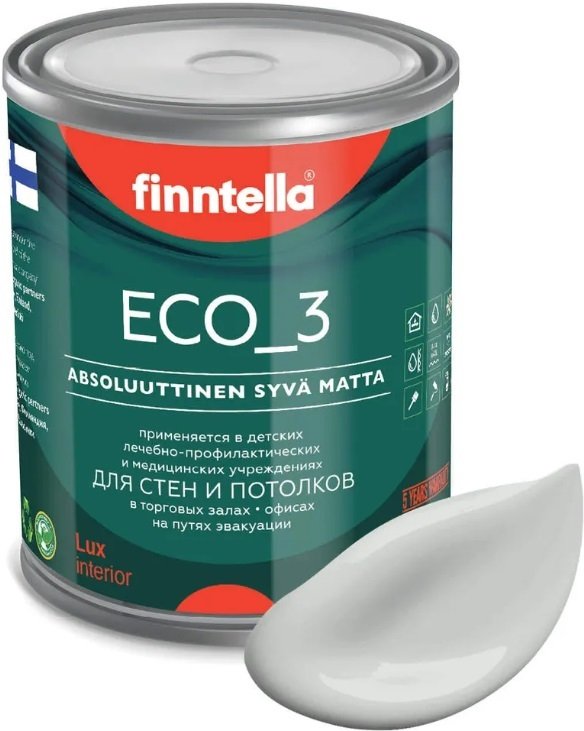 

Краска Finntella Eco 3 Wash and Clean Tuhka F-08-1-1-LG224 0.9 л (светло-серый)