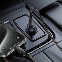 Автомобильное зарядное Borofone BZ32 (серый)