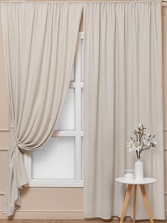 Комплект штор Amore Mio Вельвет Canvas-003 150x270 92055 (шампань)