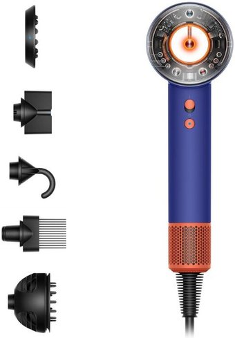 Фен Dyson HD16 Supersonic Nural Curly+Coily (евровилка, синие румяна/топаз)