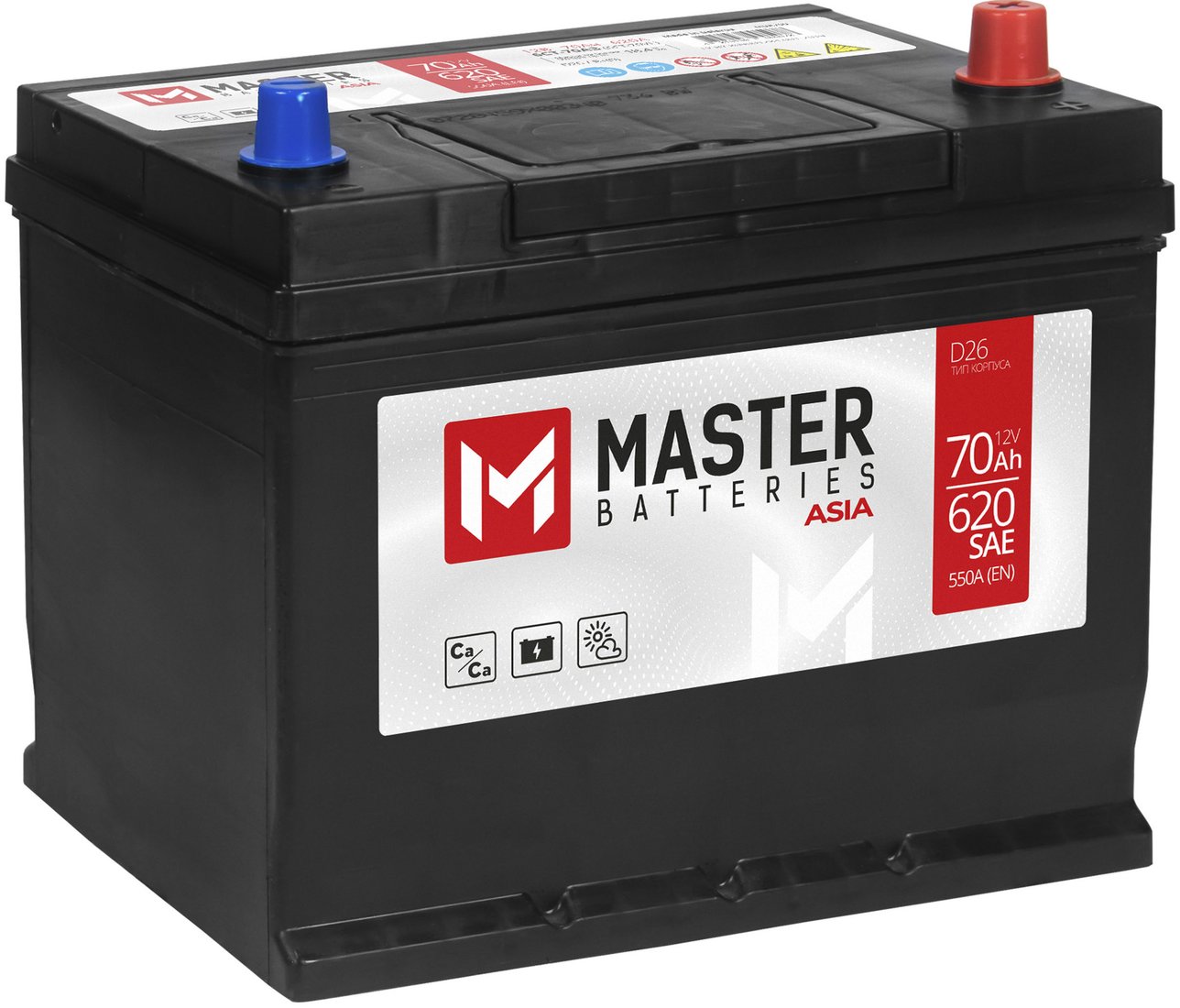 

Автомобильный аккумулятор Master Batteries Asia R+ (70 А·ч)