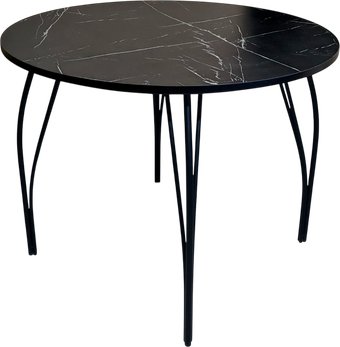 Кухонный стол Arvento Флок круглый D900 (мрамор неро маркина)
