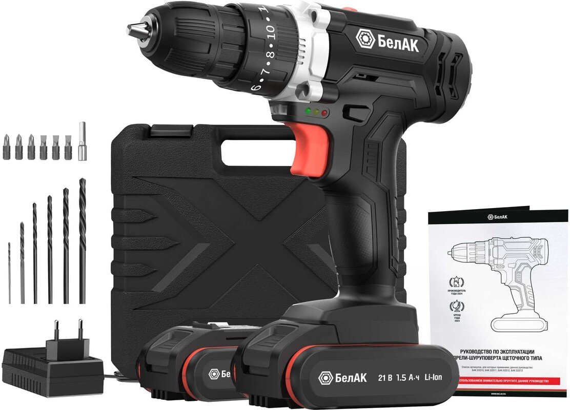 

Ударная дрель-шуруповерт БелАК БАК.53312 (с 2-мя АКБ, кейс)