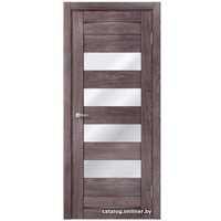 Межкомнатная дверь MDF-Techno Dominika 106 70x200 (дуб шале корица, стекло лакобель черный)