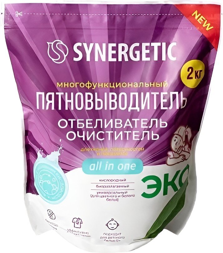 

Пятновыводитель Synergetic Кислородный Многофункциональный для тканей и поверхностей (2 кг)