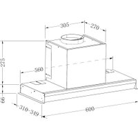 Кухонная вытяжка ZorG Aura 1260 60 S-GS (черный)