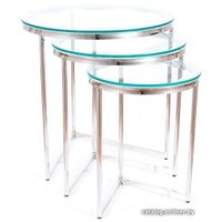 Журнальный столик Signal Trinity (прозрачный/серебряный)