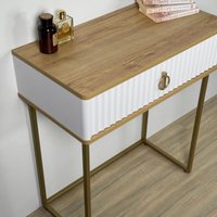 Туалетный столик без зеркала Shtabe Royal 5115 эко (дуб кантри/золото/р.золото)