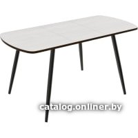 Кухонный стол ВВР ЛДСП раздвижной (ясень анкор светлый/подстолье конус черный)