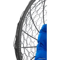 Кресло M-Group Кокос на подставке 11590310 (серый ротанг/синяя подушка)