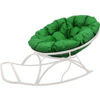 Кресло-качалка M-Group Папасан 12710104 (белый/зеленая подушка)
