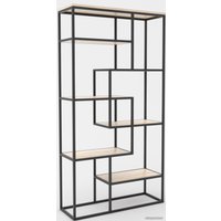 Стеллаж Hype Mebel Зиг-Заг-2 120x200 (черный/древесина белая)