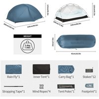 Треккинговая палатка Naturehike Mongar Hiking Tent BASE (синий)
