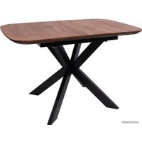 Кухонный стол ОКА Вейв 120-160x80x75 (дуб мореный/черный)