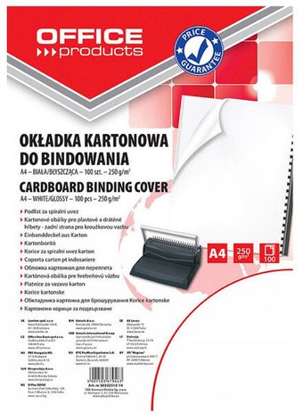 Пластиковая обложка для переплета Office Products A4 250 мкм 20232515-14 (100 шт, белый)