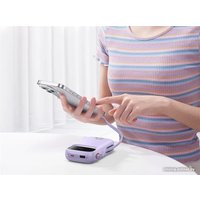 Внешний аккумулятор Baseus Qpow2 Dual-Cable Digital Display Fast Charge Power Bank 22.5W 10000mAh (сиреневый)