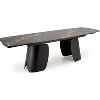 Кухонный стол Halmar Forum 180-260/90/76 (черный мрамор/черный)