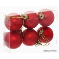 Елочная игрушка Серпантин Матовый шар 4 см 6 шт (красный) 183-837