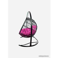 Подвесной диван M-Group Лежебока 11180408 (с черным ротангом/розовая подушка)