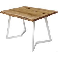 Кухонный стол Buro7 Уиллис 120 (с обзолом и сучками, дуб натуральный/белый)