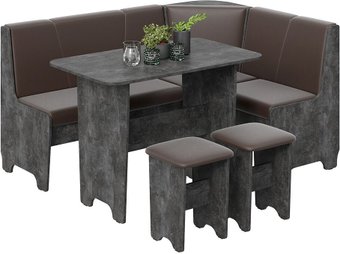 Обеденная группа Трия Техас исп. 1 (ателье темный/экокожа коричневый)