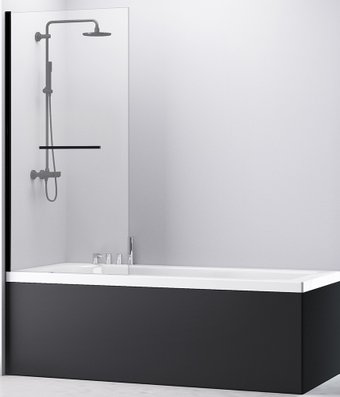 Стеклянная шторка для ванны Abber Immer Offen AG70100B