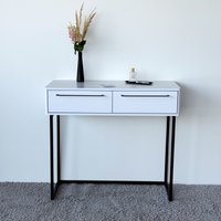 Туалетный столик без зеркала Shtabe Royal 5211 эко (белый/черный/р.черная)