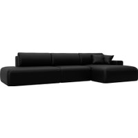 Угловой диван Лига диванов Лига-036 НПБ Модерн Лонг правый 127752 (экокожа Grifon 18 черный)