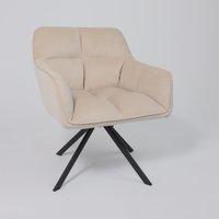 Интерьерное кресло AksHome Virginia (кремовый велюр HCJ-3/черный)