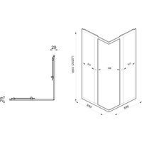 Душевой уголок Saniteco SNT-802 Cube 90х90 без поддона (черный/прозрачное стекло)
