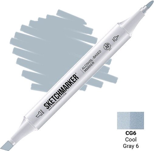 

Маркер художественный Sketchmarker Двусторонний CG6 SM-CG6 (серый холодный №6)