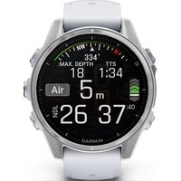 Умные часы Garmin Fenix 8 43мм (серебристый, белый ремешок)