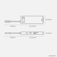 Док-станция Baseus Metal Gleam Series 8-in-1 Multifunctional Type-C HUB Docking Station CAHUB-CV0G