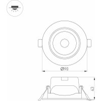 Точечный светильник Arlight LTD-POLAR-TURN-R90-7W Warm3000 032310