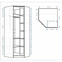 Шкаф-гармошка Евва Лайн ЛН-1U.930х930(0Z) Угловой (бодега белый) в Пинске
