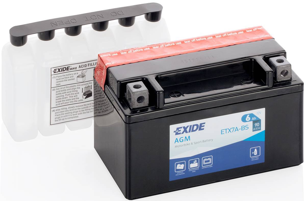 

Мотоциклетный аккумулятор Exide ETX7A-BS (6 А·ч)