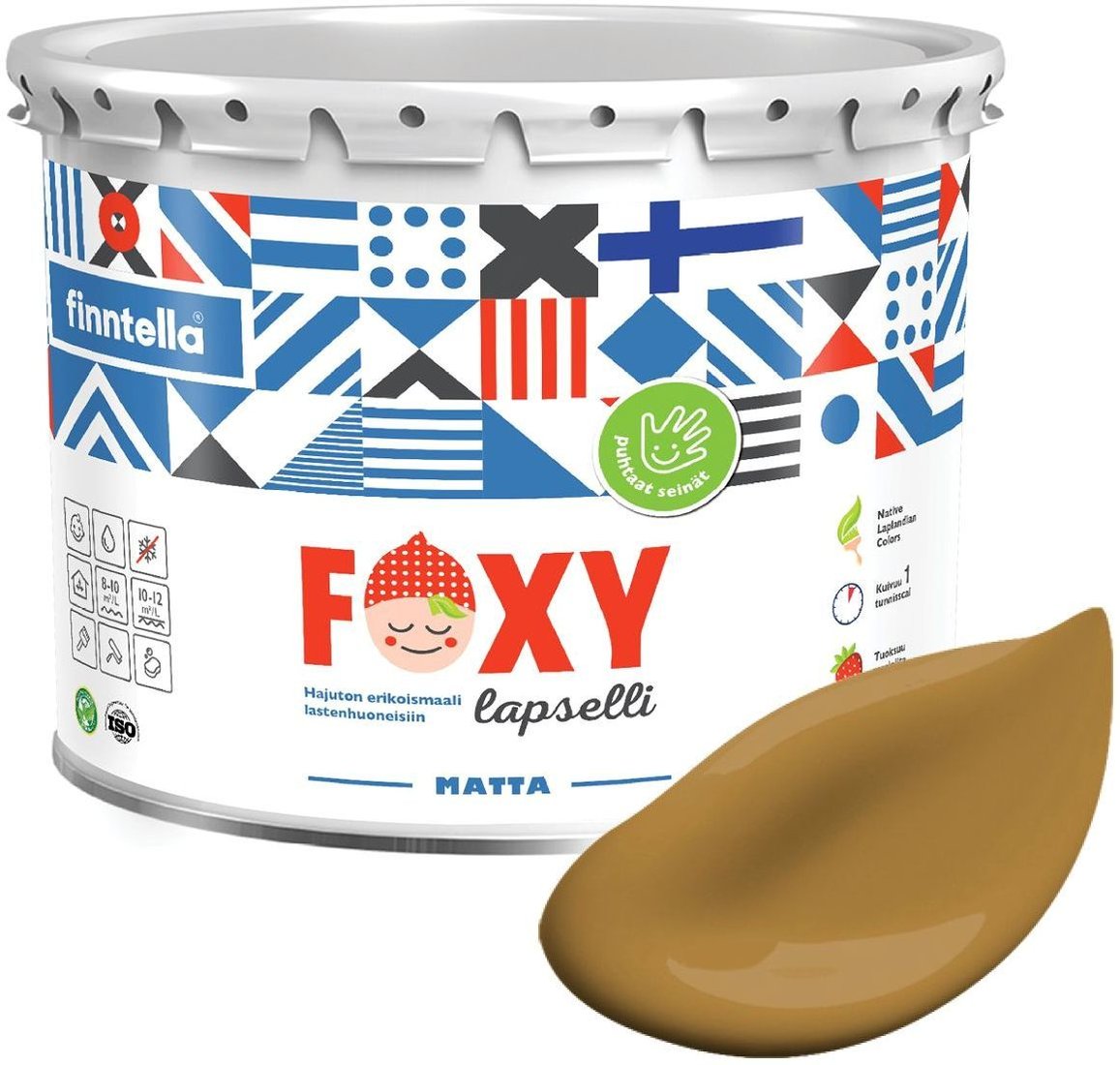 

Краска Finntella Foxy Lapselli Matte Oranssi F-50-1-3-FL262 2.7 л (желтый)