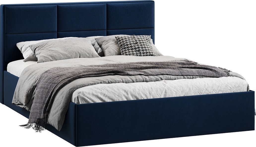 

Кровать Трия Стелла c ПМ 140x200 Тип 1 и заглушиной (микровелюр Wellmart Blue)